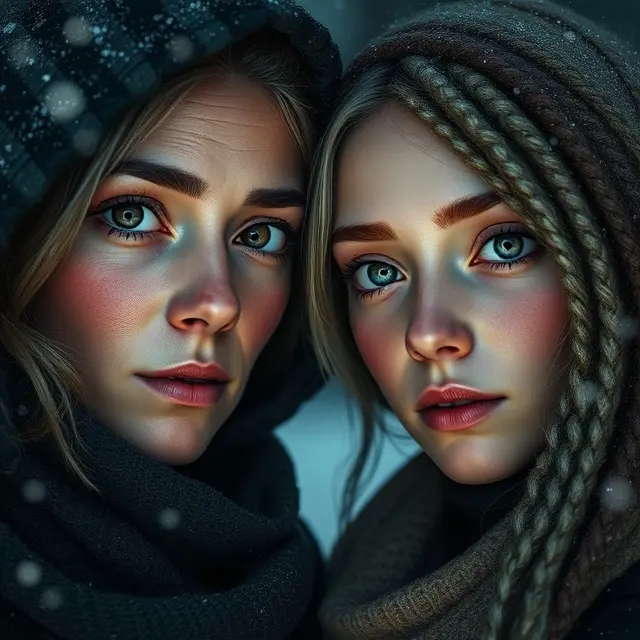 The homeless mother and daughter ❄️☃️